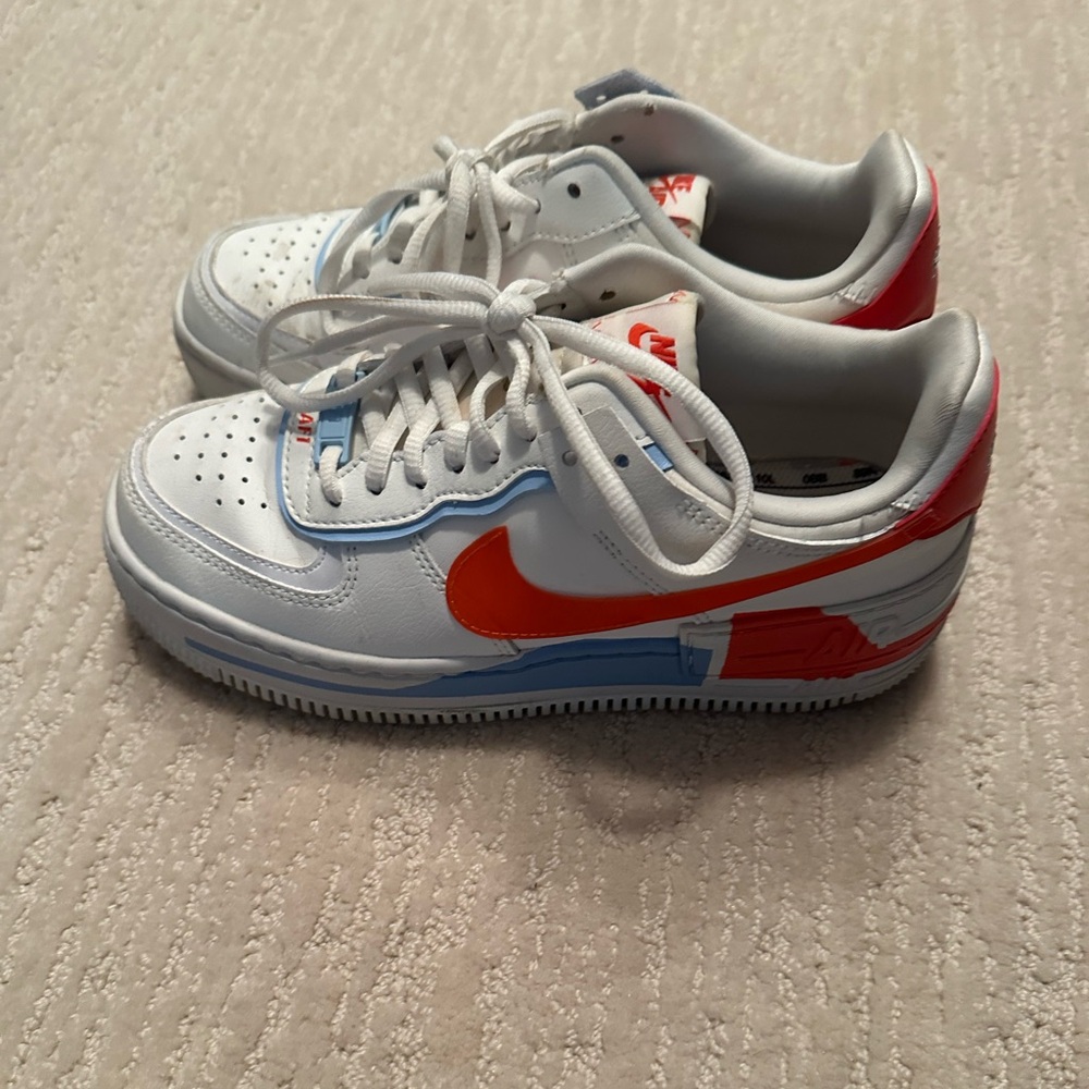 Nike White and Orange Athletic Shoes